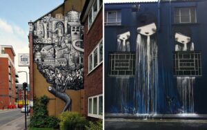 Explore 30 amazing large scale street art murals from around the world. Get inspired by breathtaking artworks and talented street artists. Discover Now! #streetart #murals #urbanart #graffiti #publicart #art #travel