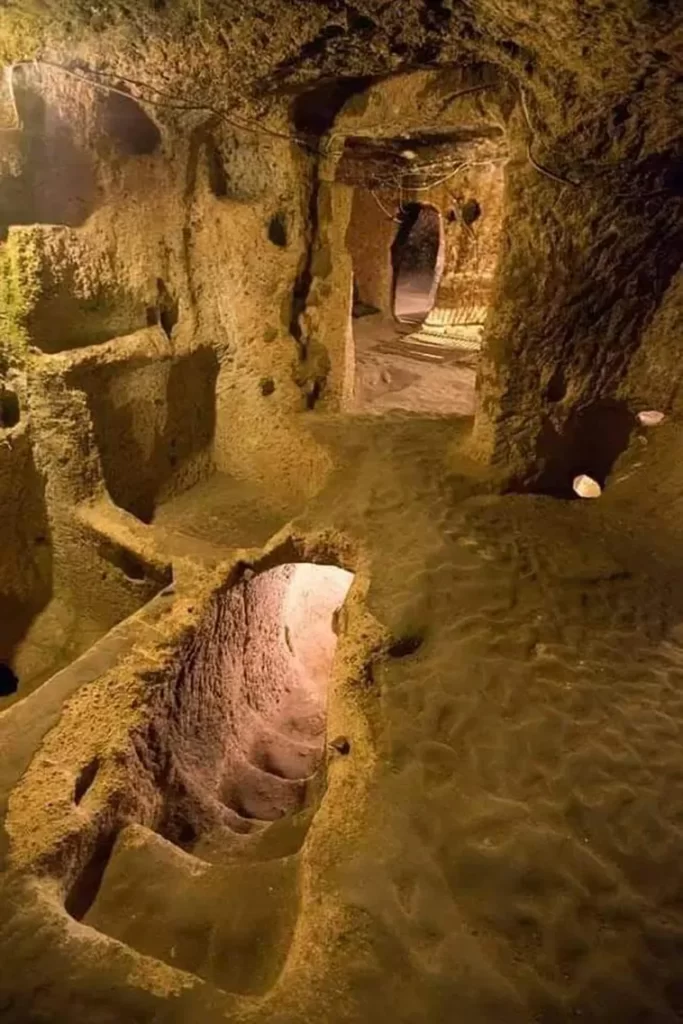 Explore the mysteries of Derinkuyu, the largest underground city housing 20,000 people. Delve into its rich history and ingenious design. Unearth a hidden world beneath Cappadocia's enchanting landscape.