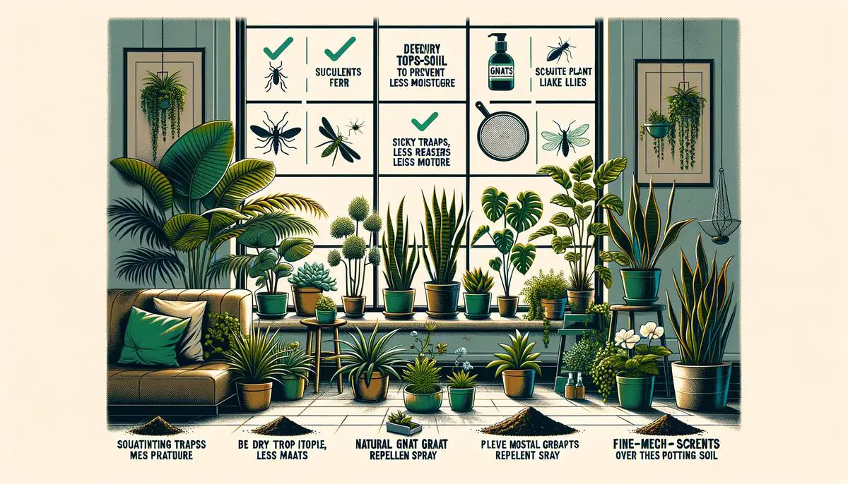 indoor plants with tips on preventing gnats