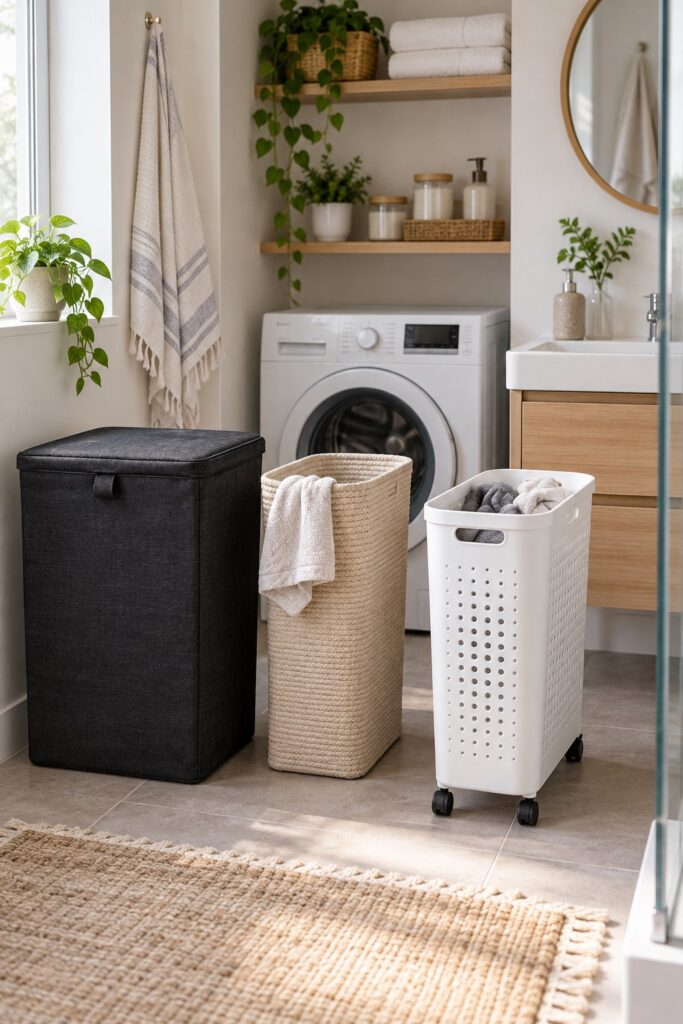 9 Slim Laundry Hampers for Narrow Bathroom Gaps