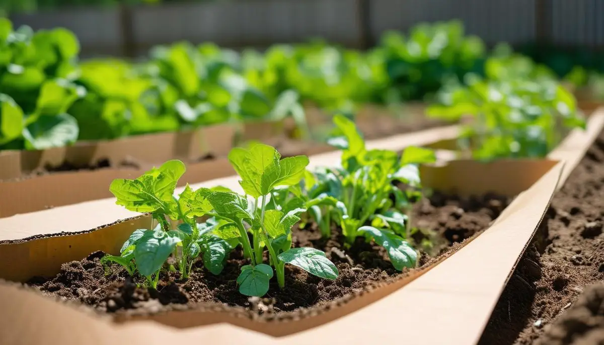 When selecting cardboard for weed control in your garden, opt for unwaxed cardboard without excessive dyes or heavy prints. This ensures the material will break down effectively in the soil without releasing undesirable chemicals.